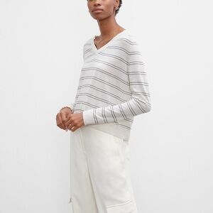 Zaydie Striped Wool Sweater - New With Tags - Black/White Stripe